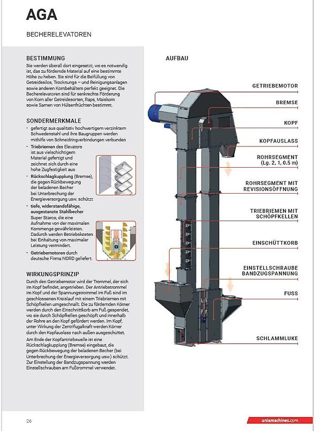 Unia OBI 500 Satztrockner Getreidesilo Trommelreiniger Elevator
