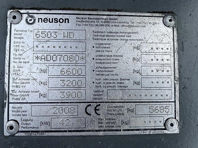 Neuson 6503 WD Bandenkraan