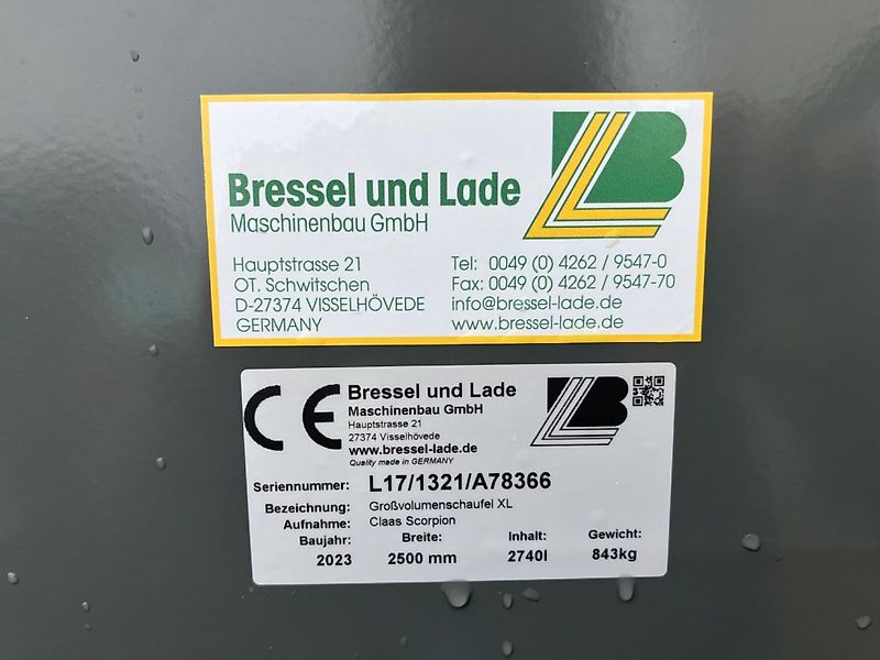 Bressel und Lade Großvolumenschaufel XL CLAAS SCORPION WEIDEMANN KRAMER
