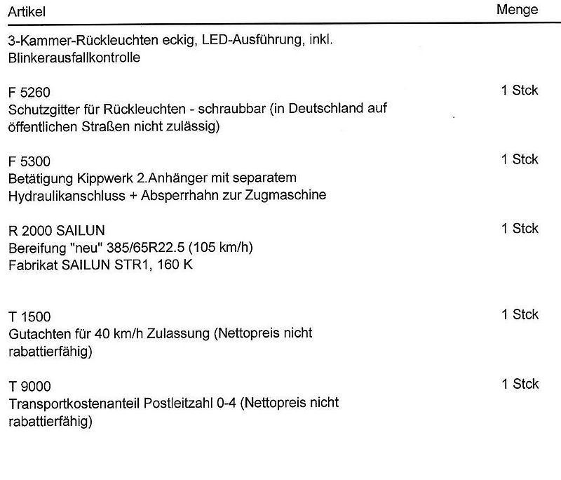 Kröger 18to mit Kunststoffbordwand Interne Nr. 40742