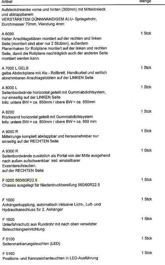Kröger 18to mit Kunststoffbordwand Interne Nr. 40742